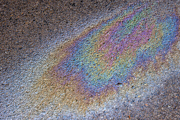 abstract colors of motor oil on asphalt