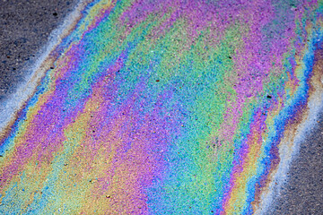 abstract colors of motor oil on asphalt