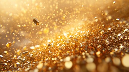 Obraz premium 3D golden confetti illustration