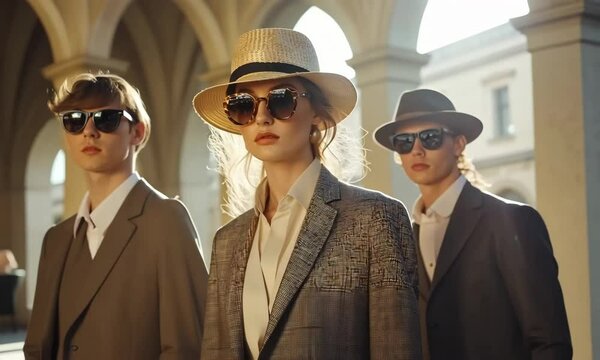 A busy fashion event in Florence, with designers showcasing their collections amidst the beauty of the city&rsquo;s historic architecture