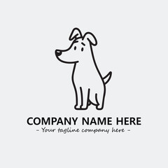 Dog illustration black and white for logo company vector image
