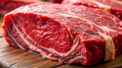 Raw Beef Meat – Showing Deep Red, Firm Muscle with Minimal Fat for Healthy Cooking

