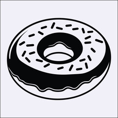 Silhouette of Donut, Dessert Bite