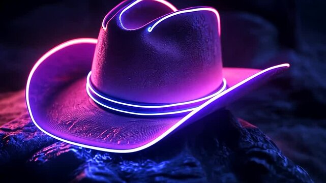 Neon Cowboy Hat: A Futuristic Western Fusion
