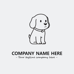 Dog illustration black and white for logo company vector image
