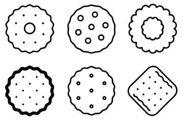 biscuit line art retro style food poster graphic