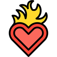 Heart On Fire Icon