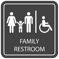 Restroom sign family