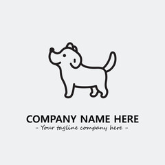 Dog illustration black and white for logo company vector image
