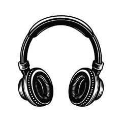 Kids headphone children's audio gear icon silhouette vector with white background