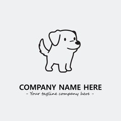 Dog illustration black and white for logo company vector image
