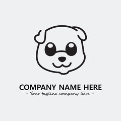 Dog illustration black and white for logo company vector image
