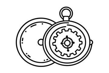 a pocket watch with gears exposed           