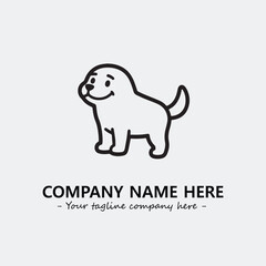 Dog illustration black and white for logo company vector image
