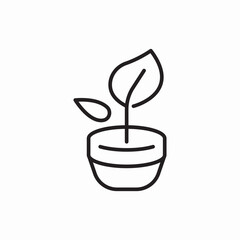 Plant growth nature icon vector sign