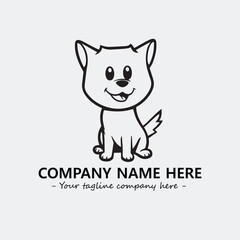 Dog illustration black and white for logo company vector image
