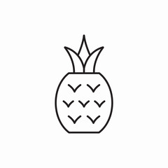 Pineapple tropical fruit icon vector sign