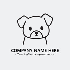 Dog illustration black and white for logo company vector image
