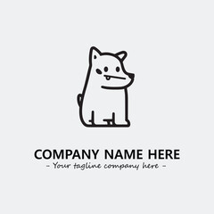 Dog illustration black and white for logo company vector image
