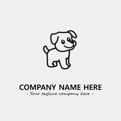 Dog illustration black and white for logo company vector image
