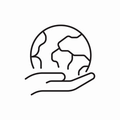 Earth protection care icon vector sign