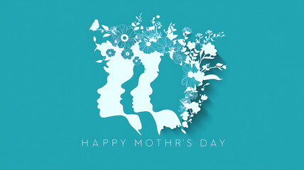 happy mother's day card with flowers