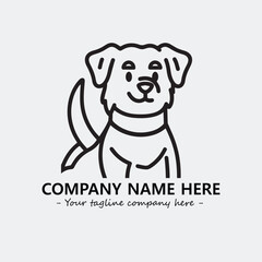 Dog illustration black and white for logo company vector image

