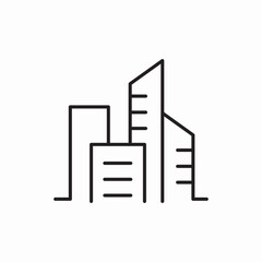 Modern city buildings icon vector sign