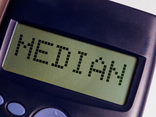 Median text on the screen of a mathematical calculator