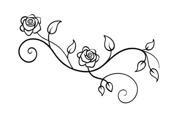 a swirling vine with blooming roses      