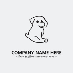 Dog illustration black and white for logo company vector image
