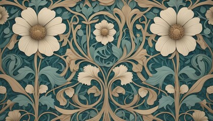 Obraz premium Art Nouveau Floral Pattern