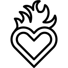 Heart On Fire Icon
