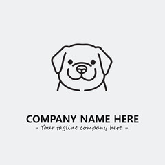 Dog illustration black and white for logo company vector image
