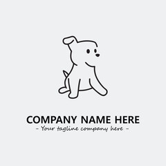 Dog illustration black and white for logo company vector image
