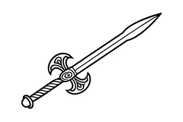 a sword with a decorative hilt