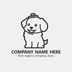 Dog illustration black and white for logo company vector image
