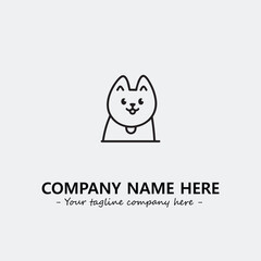 Dog illustration black and white for logo company vector image
