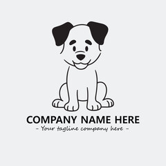 Dog illustration black and white for logo company vector image
