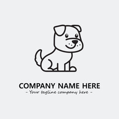 Dog illustration black and white for logo company vector image
