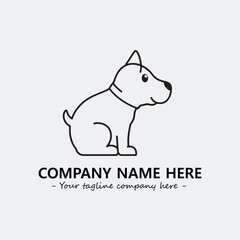 Dog illustration black and white for logo company vector image
