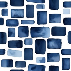 Abstract Indigo Watercolor Seamless Pattern