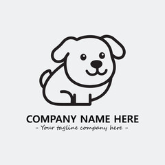 Dog illustration black and white for logo company vector image
