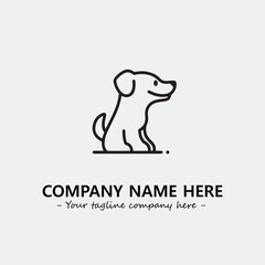 Dog illustration black and white for logo company vector image
