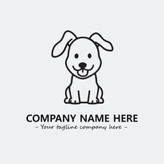Dog illustration black and white for logo company vector image
