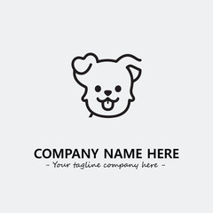 Dog illustration black and white for logo company vector image
