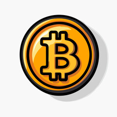Obraz premium Gold Bitcoin Cryptocurrency Coin Illustration