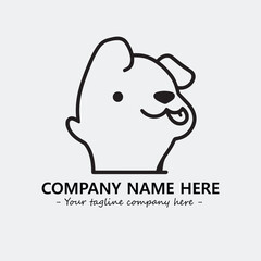 Dog illustration black and white for logo company vector image
