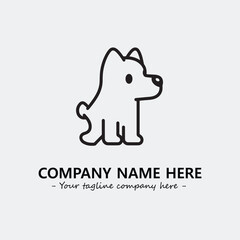 Dog illustration black and white for logo company vector image
