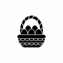 creative details Basket with Eggs Icon Vector Illustration